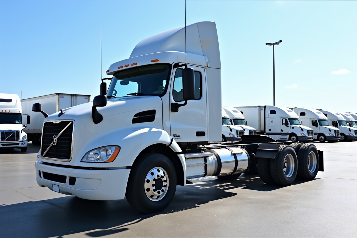 Camion utilitaire de 6 tonnes stationne dans un concessionnaire