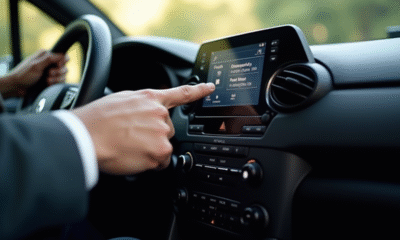 Main d'un conducteur entrant un code radio dans une voiture Renault