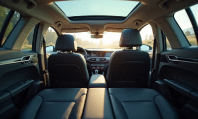 Intérieur spacieux d'une station wagon moderne avec toit panoramique