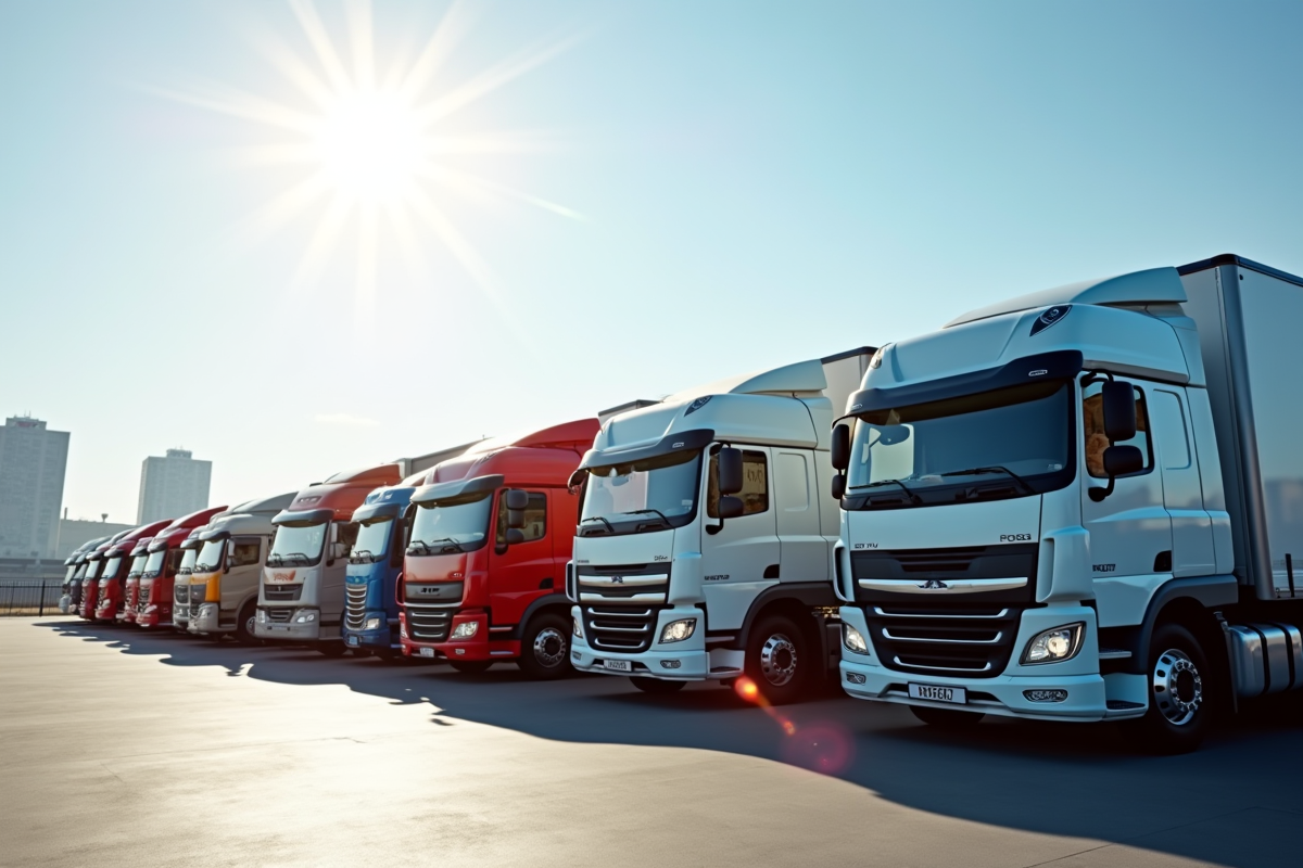 Vitrine de camions 12 tonnes dans un concessionnaire moderne
